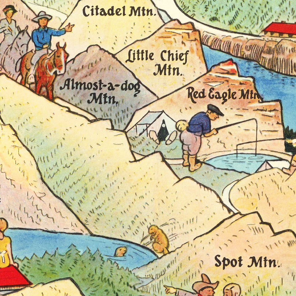 Vintage Map of Glacier National Park 1925