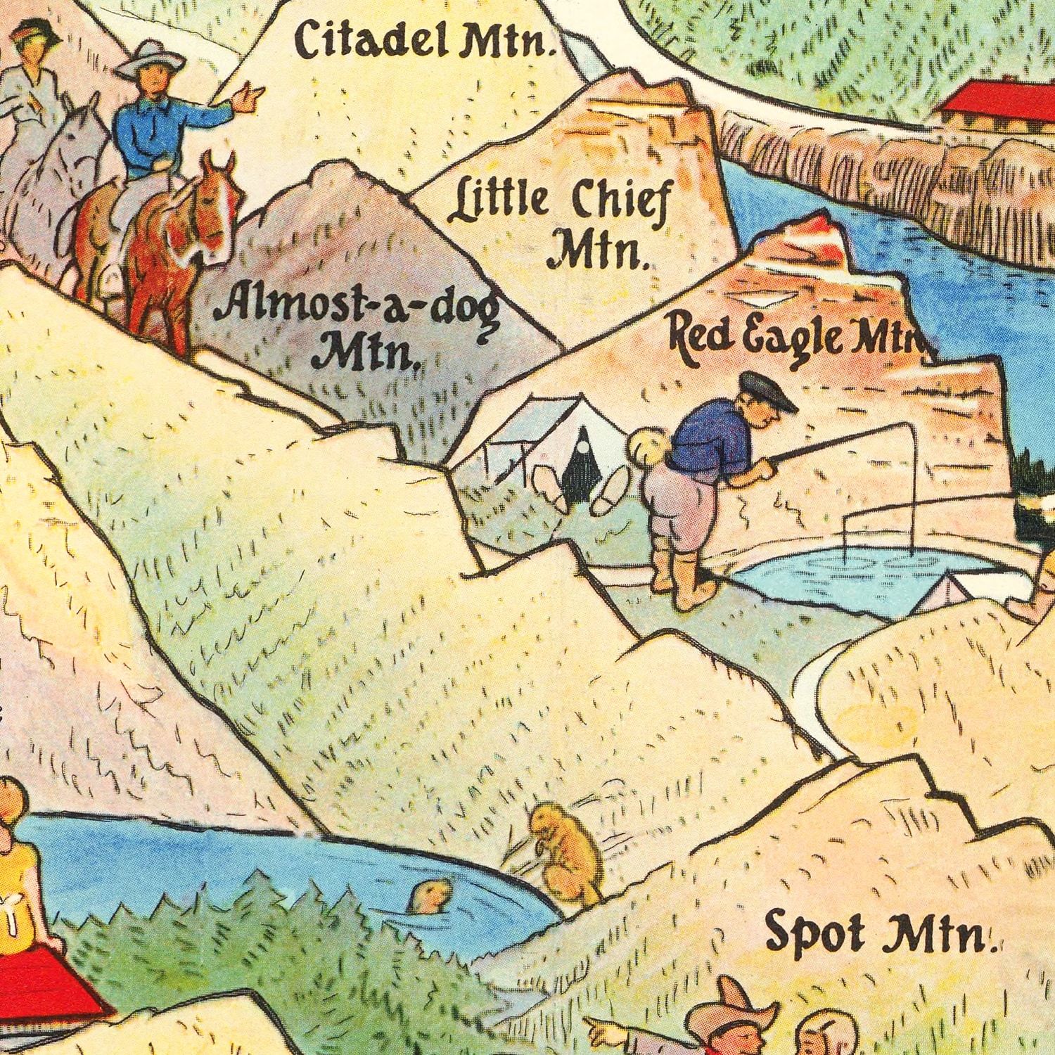Vintage Map of Glacier National Park 1925