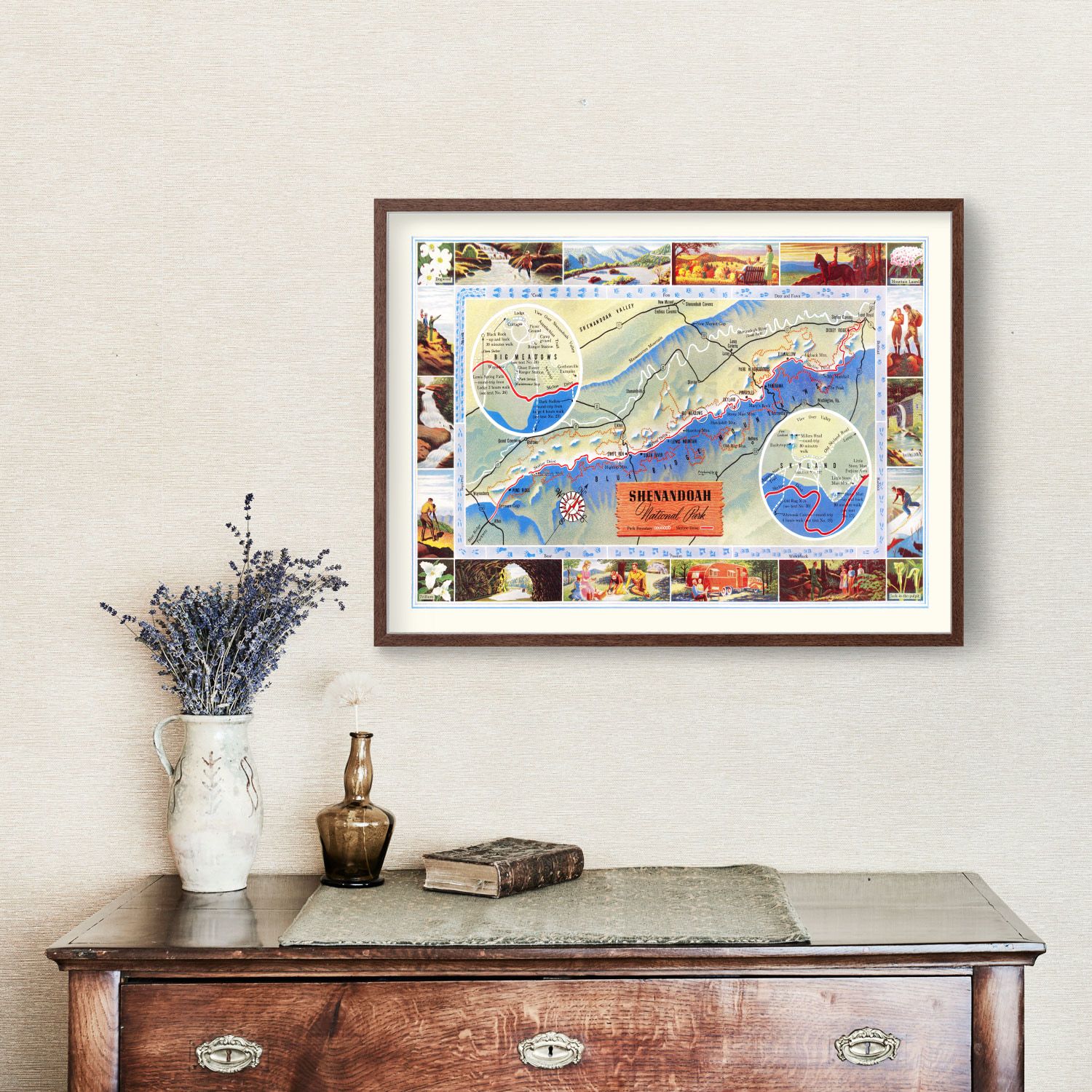 Vintage Map of Shenandoah National Park 1947