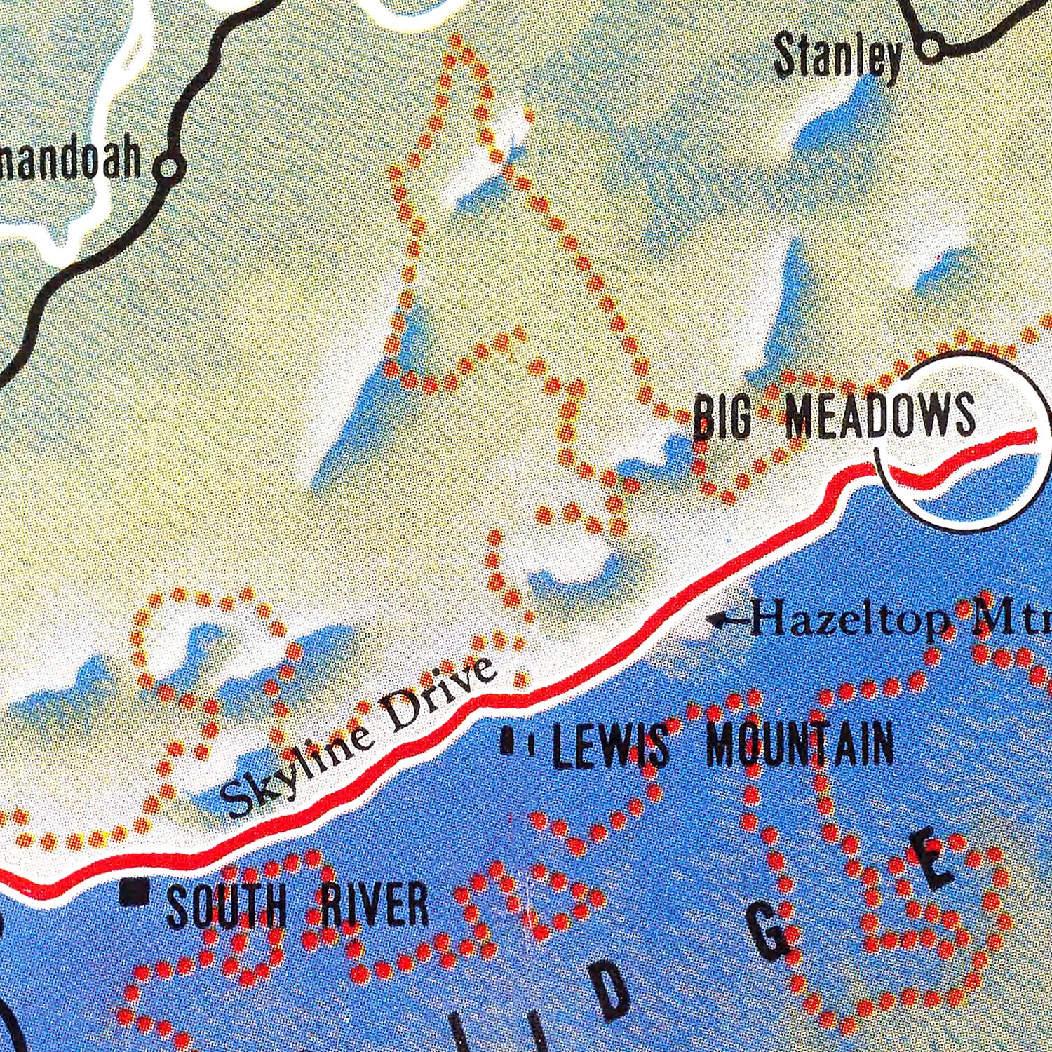 Vintage Map of Shenandoah National Park 1947
