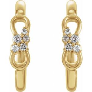 14K Yellow Gold .08 CTW Natural Diamond Infinity-Inspired Hoop Earrings