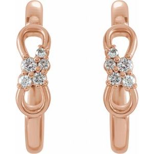 14K Rose Gold .08 CTW Natural Diamond Infinity-Inspired Hoop Earrings