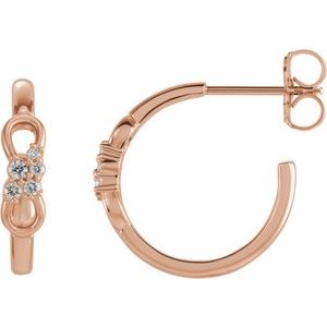 14K Rose Gold .08 CTW Natural Diamond Infinity-Inspired Hoop Earrings