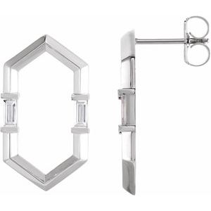 14K White Gold 1/3 CTW Natural Diamond Geometric Earrings