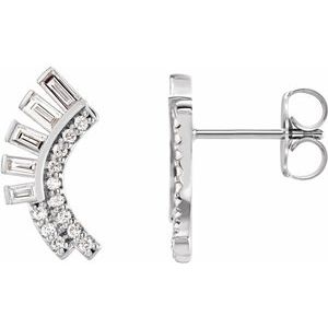 Sterling Silver 1/3 CTW Natural Diamond Fan Earrings
