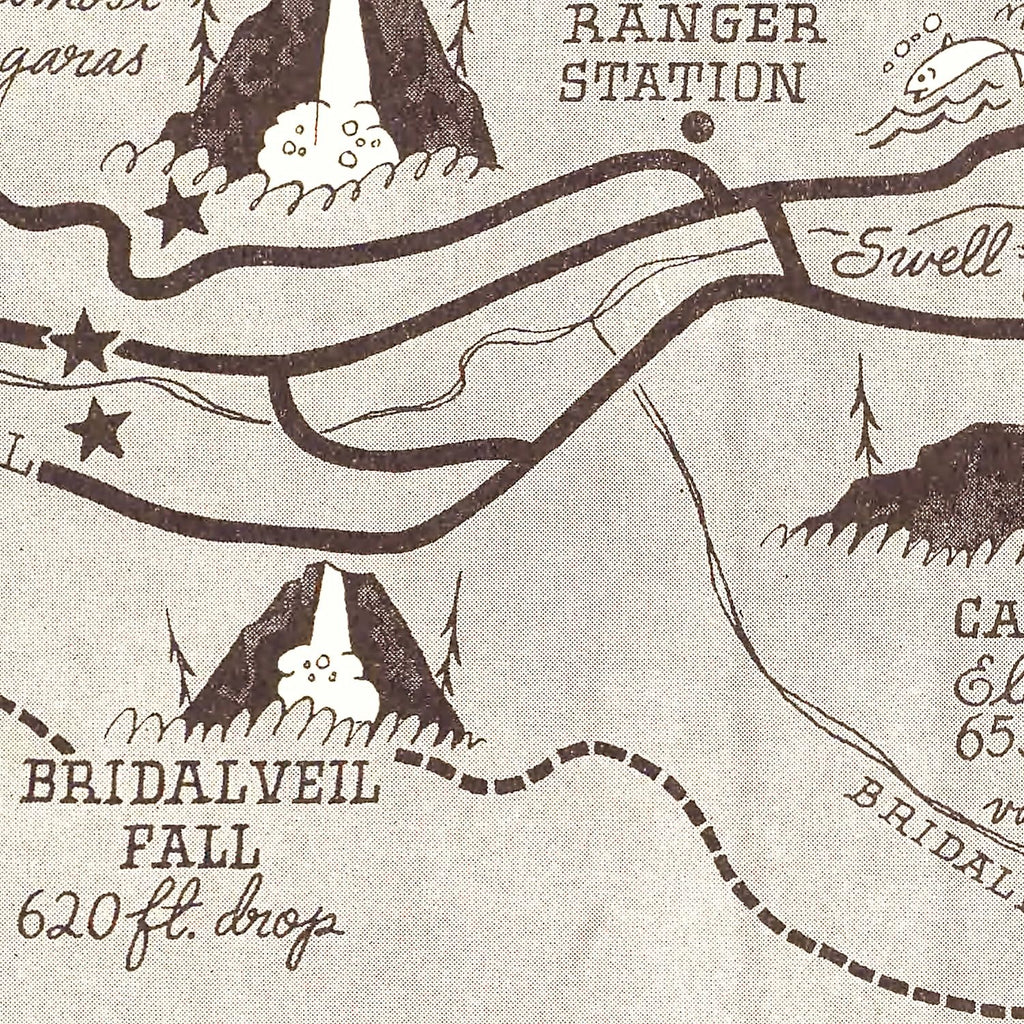 Vintage Map of Yosemite Valley 1937