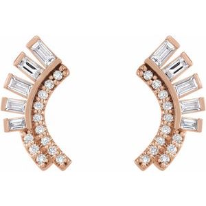 14K Rose Gold 1/3 CTW Natural Diamond Fan Earrings – image 2
