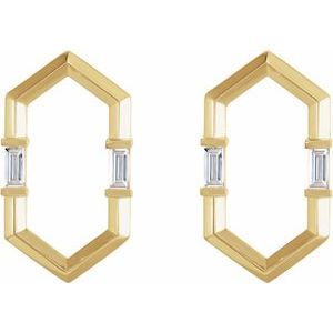 14K Yellow Gold 1/3 CTW Natural Diamond Geometric Earrings – image 2