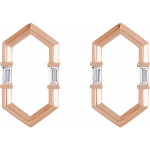 14K Rose Gold 1/3 CTW Natural Diamond Geometric Earrings – image 2