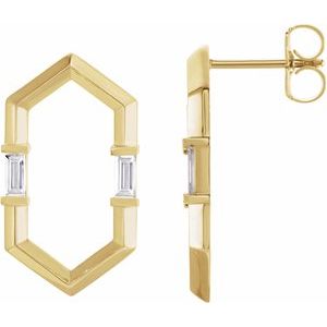 Platinum 1/3 CTW Natural Diamond Geometric Earrings – image 4