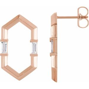 14K Rose Gold 1/3 CTW Natural Diamond Geometric Earrings