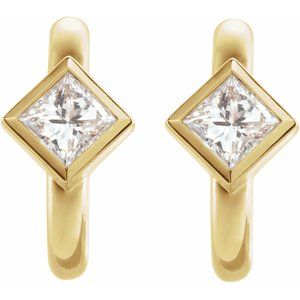 14K Yellow Gold 1/3 CTW Natural Diamond Huggie Hoop Earrings – image 2