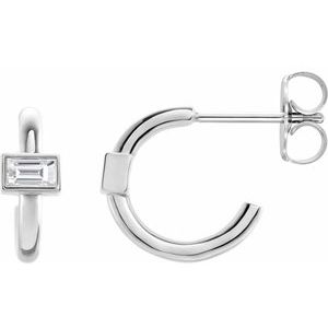 Sterling Silver 1/5 CTW Natural Diamond Huggie Hoop Earrings