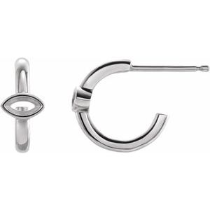 Platinum 4x2 mm Marquise Huggie Earring Mounting
