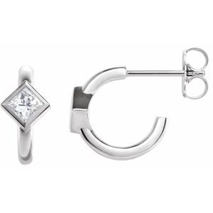 Sterling Silver 1/3 CTW Natural Diamond Huggie Hoop Earrings