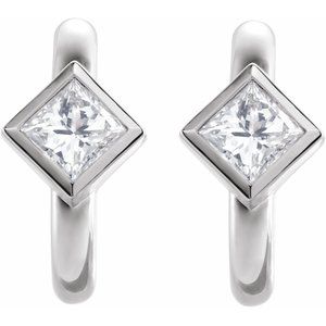 Platinum 1/3 CTW Natural Diamond Huggie Hoop Earrings – image 2