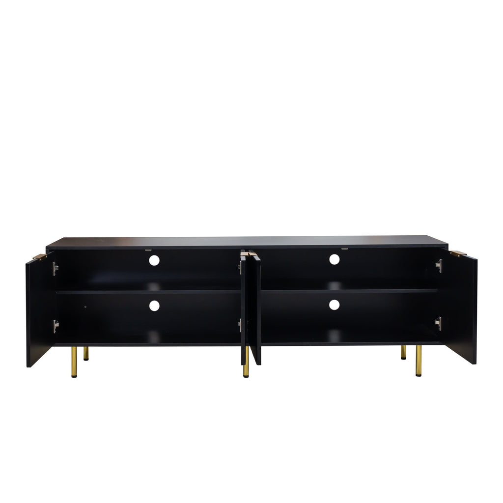 Modern warm Black TV cabinet for 80 inch TV Stands, for Living Room Bedroom