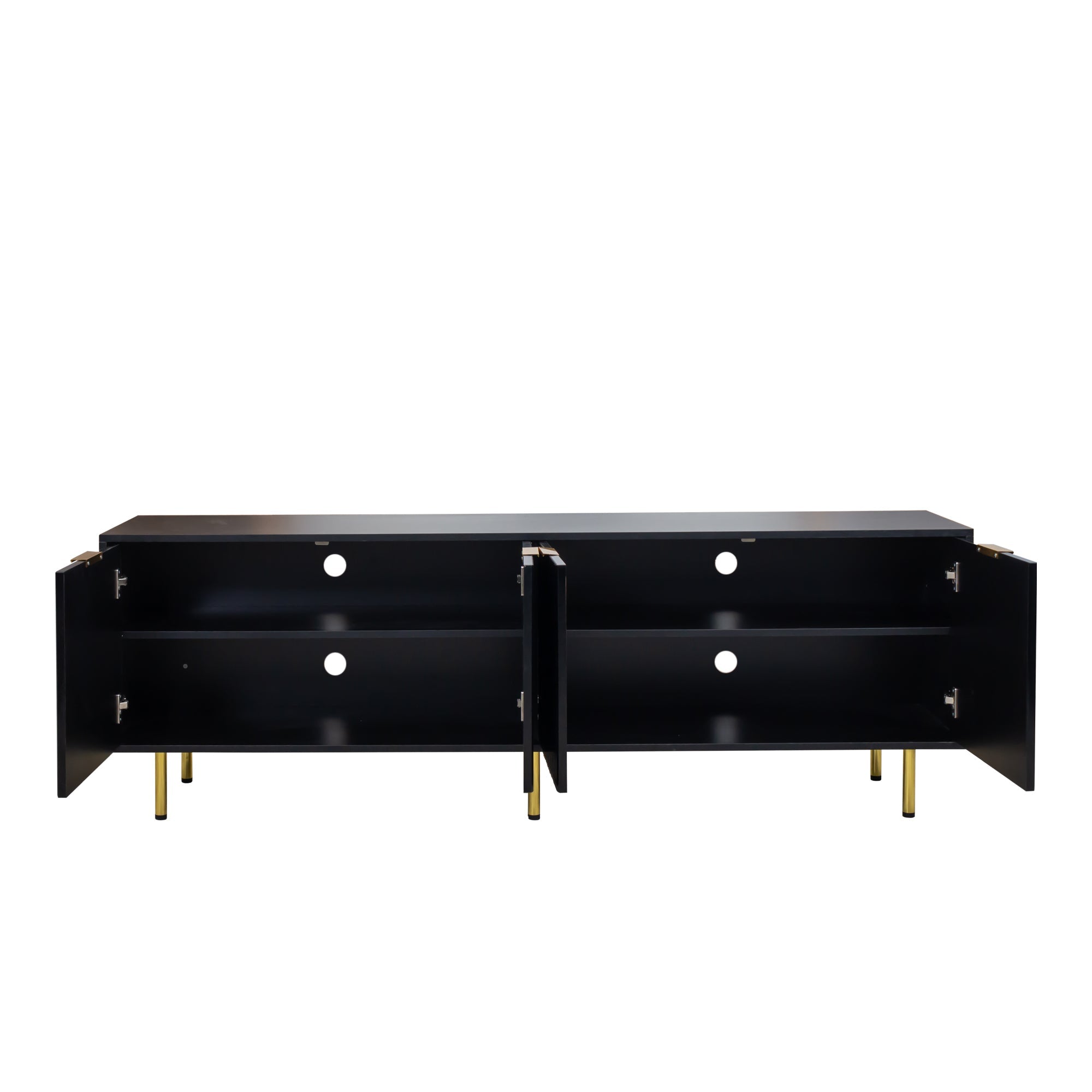 Modern warm Black TV cabinet for 80 inch TV Stands, for Living Room Bedroom
