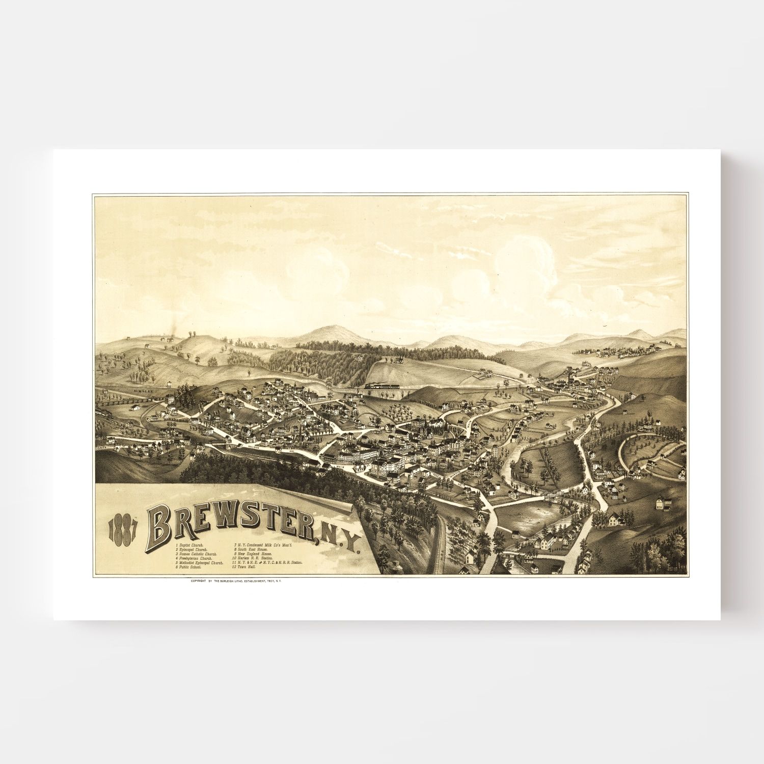 Vintage Map of Brewster, New York 1887
