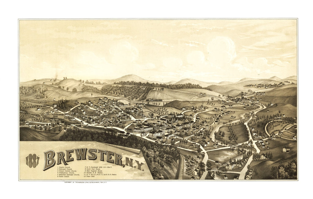 Vintage Map of Brewster, New York 1887