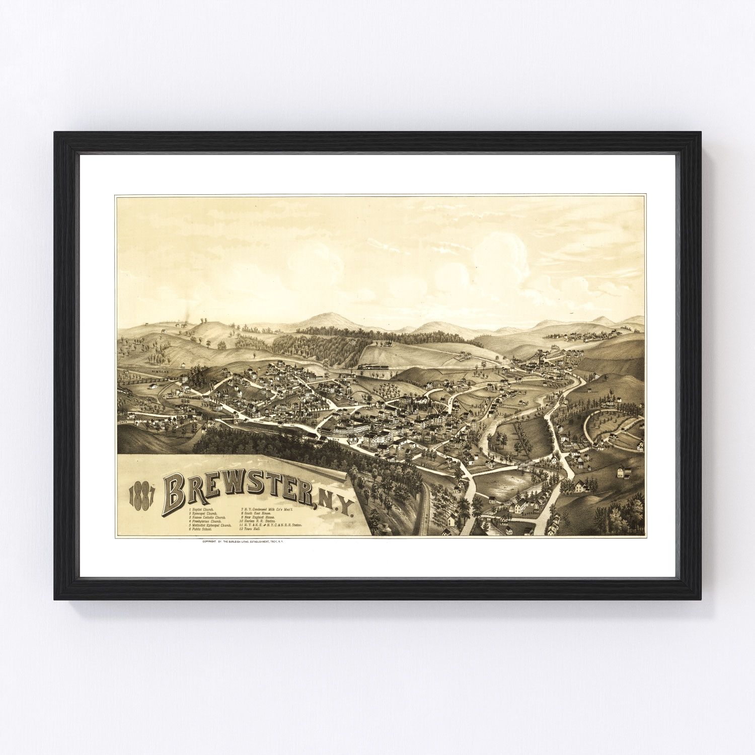 Vintage Map of Brewster, New York 1887