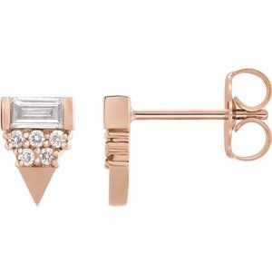 14K Rose Gold 1/4 CTW Natural Diamond Geometric Earrings