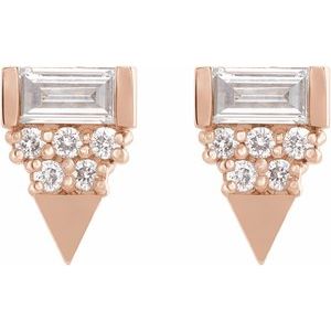 14K Rose Gold 1/4 CTW Natural Diamond Geometric Earrings – image 2