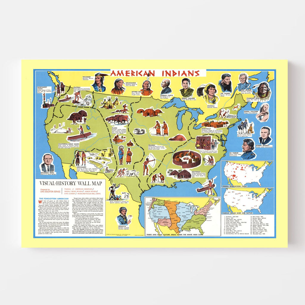 Vintage Map of United States 1966
