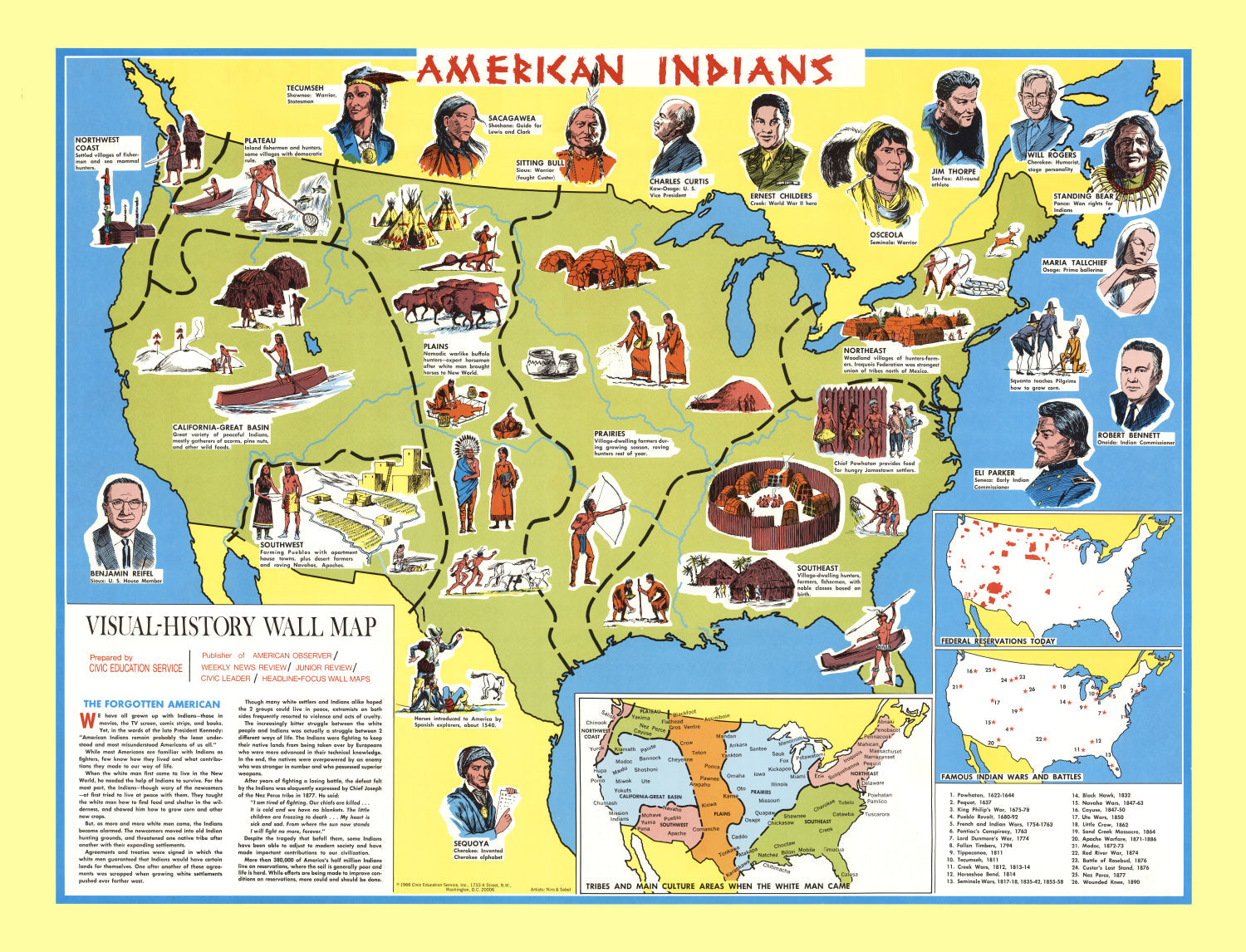 Vintage Map of United States 1966