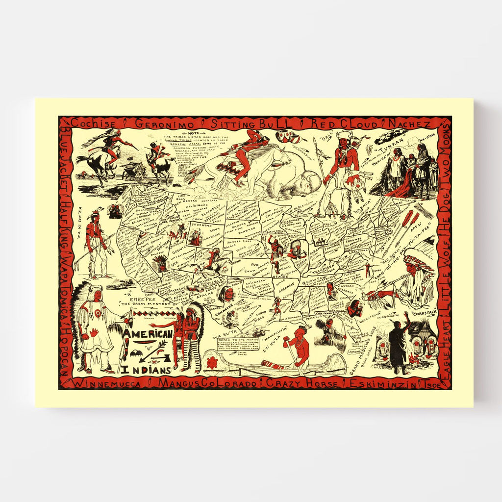 Vintage Map of United States 1952