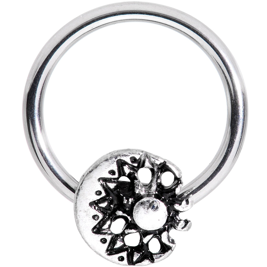 16G 3/8 Moon Cradling the Sun BCR Captive Ring