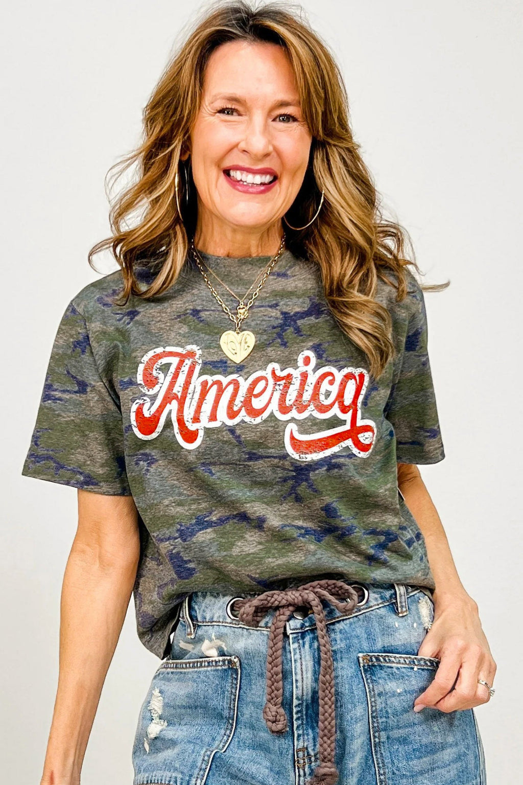 Camo America Patriotic Graphic Tee