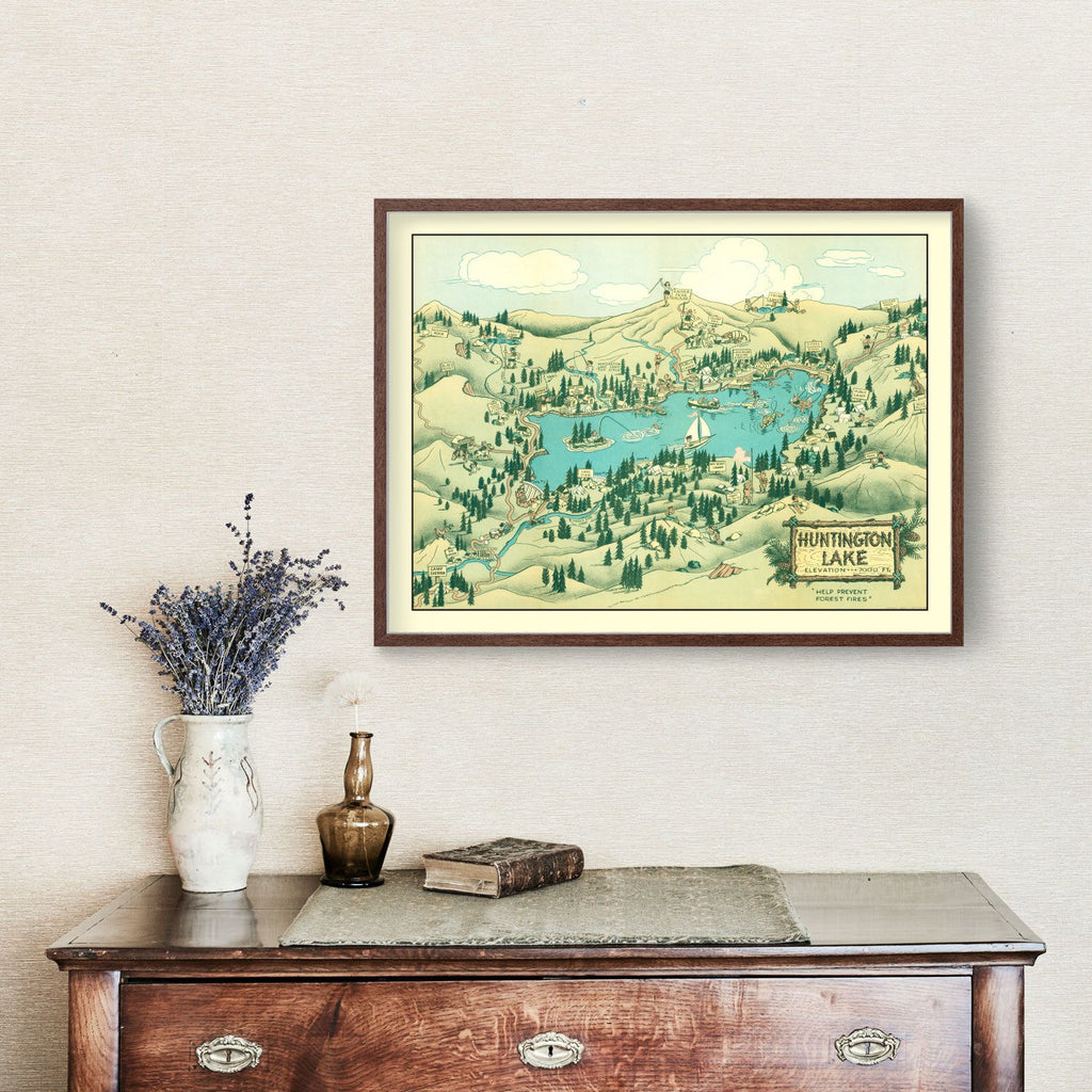 Vintage Map of Huntington Lake 1940