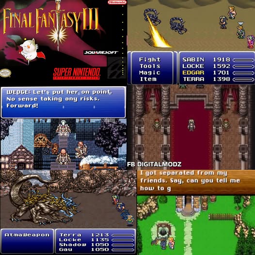 Final Fantasy 3 SNES Video Game Cartridge Super Nintendo 1994