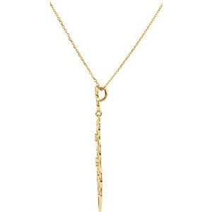 14K Yellow Gold 1/6 CTW Natural Diamond Decorative Fleur-de-lis 18" Necklace
