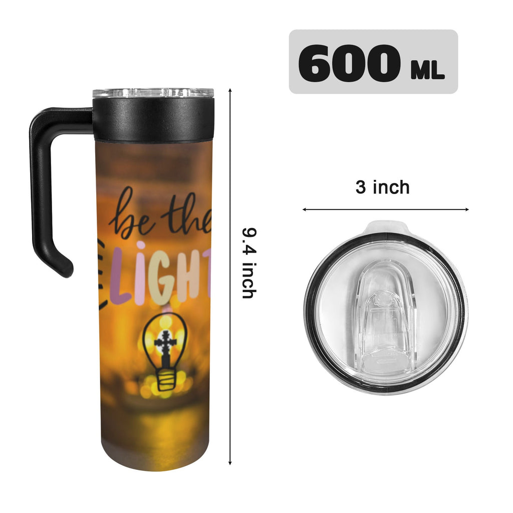Be the Light Faith Based 20oz Insulated Water Bottle with Screw On Handle