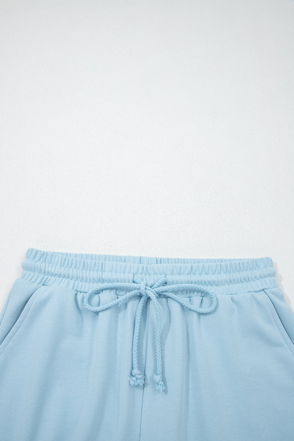 Solid Loose Tee & Drawstring Shorts Set