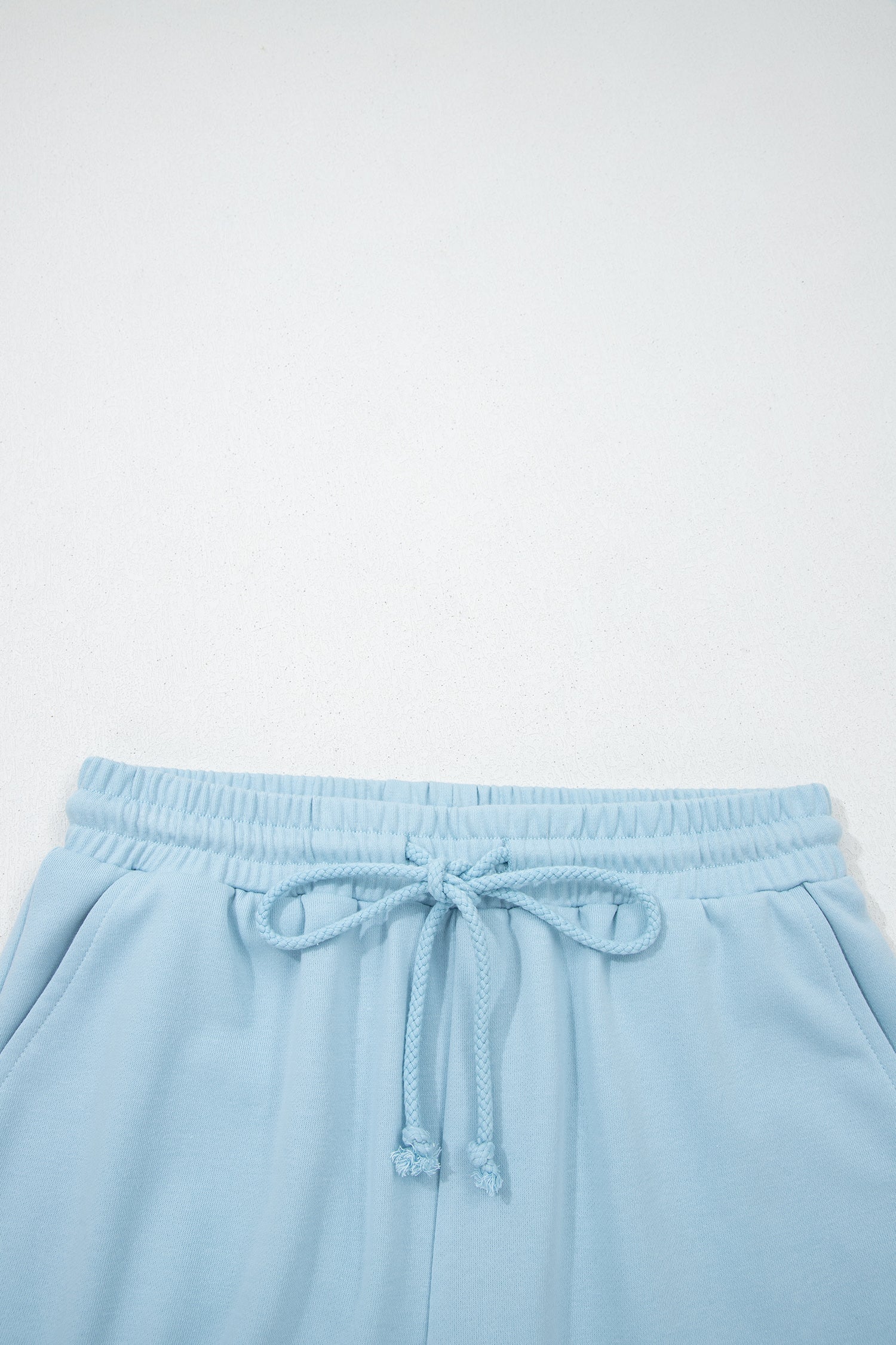Solid Loose Tee & Drawstring Shorts Set