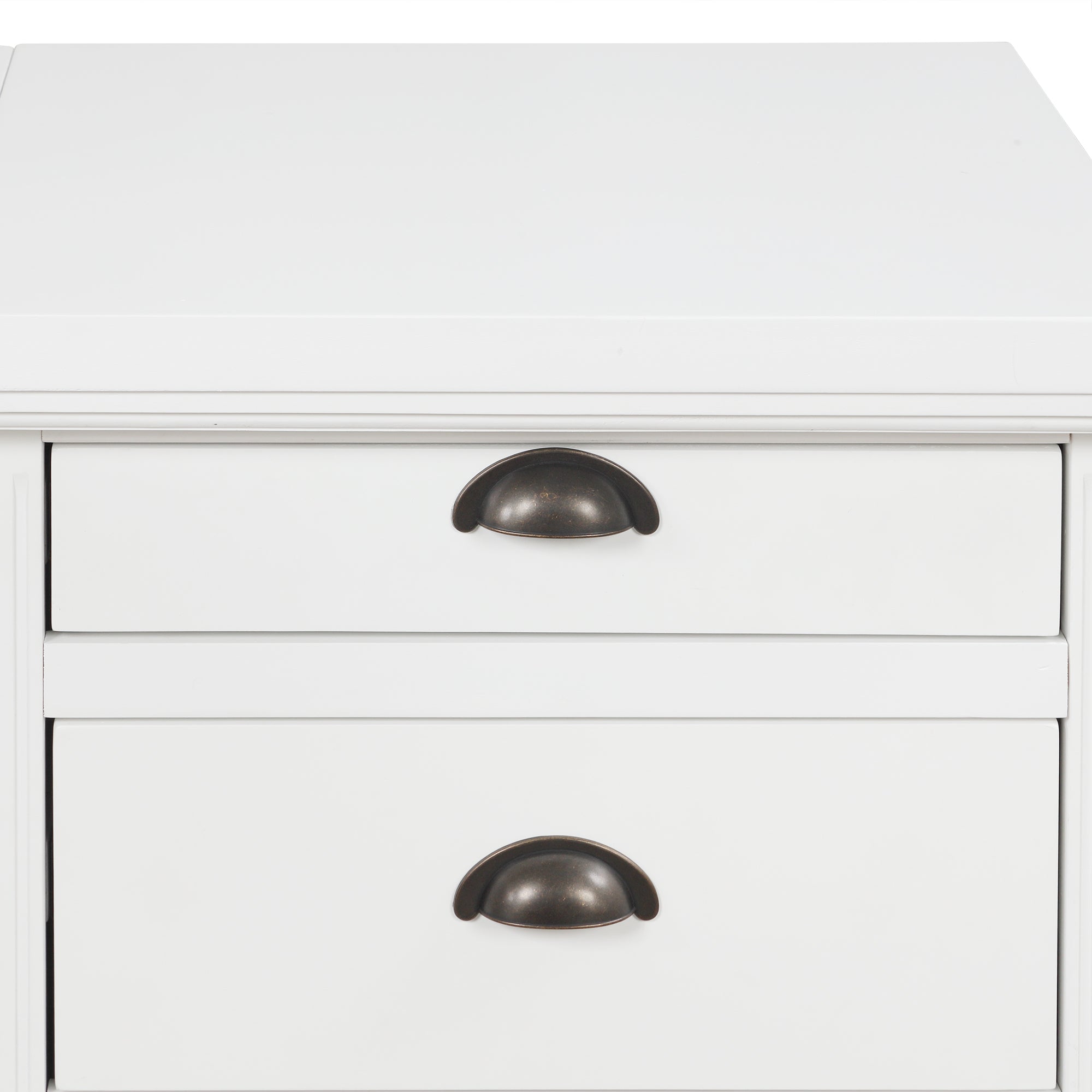 57.68' Modern L Shaped Executive Desk with 2 Storage Cabinets and 3 Drawers,Corner Writing Desk,Office Desk Furniture,Computer Desks with Depth Workstation for Home Office,Living room,White