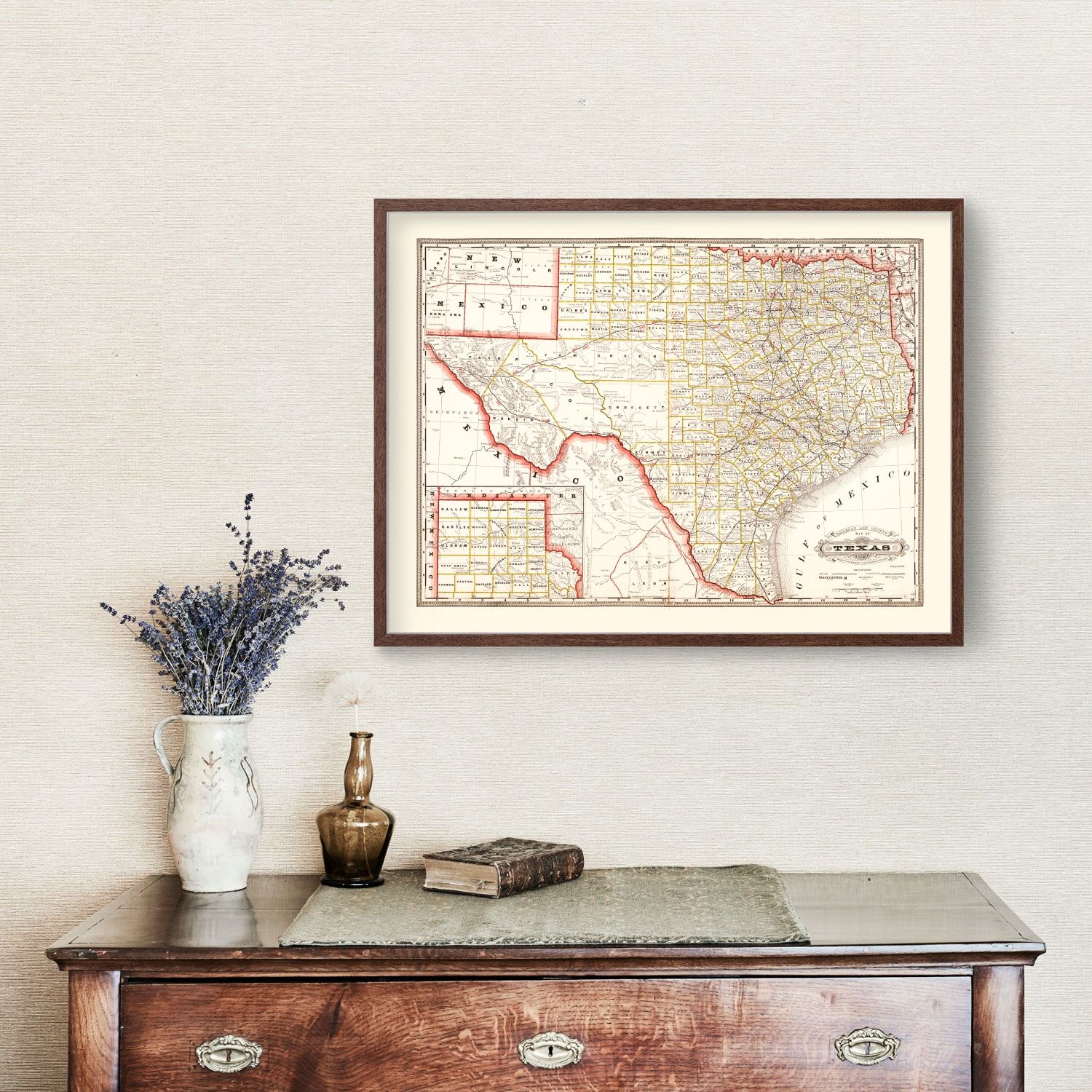 Vintage Railroad Map of Texas 1882