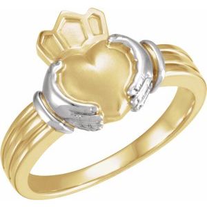 14K Yellow/White Gold Claddagh Band
