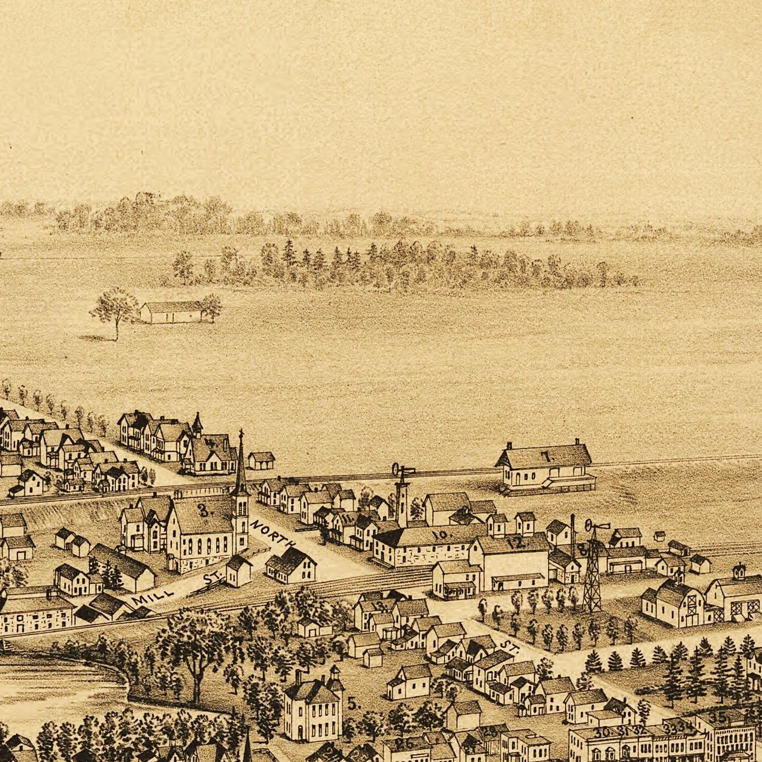 Vintage Map of Caledonia, New York 1892