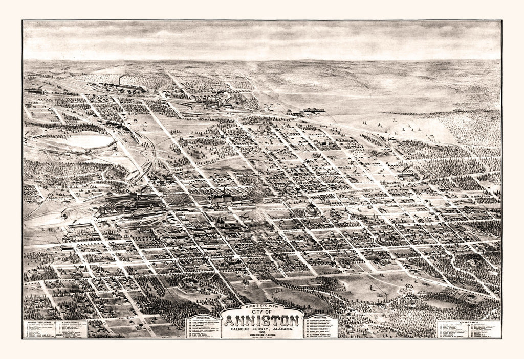 Vintage Map of Anniston, Alabama 1903