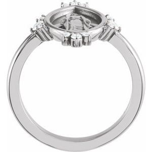14K White Gold 1/5 CTW Natural Diamond Miraculous Medal Ring
