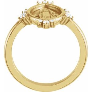 14K Yellow Gold 1/5 CTW Natural Diamond Miraculous Medal Ring
