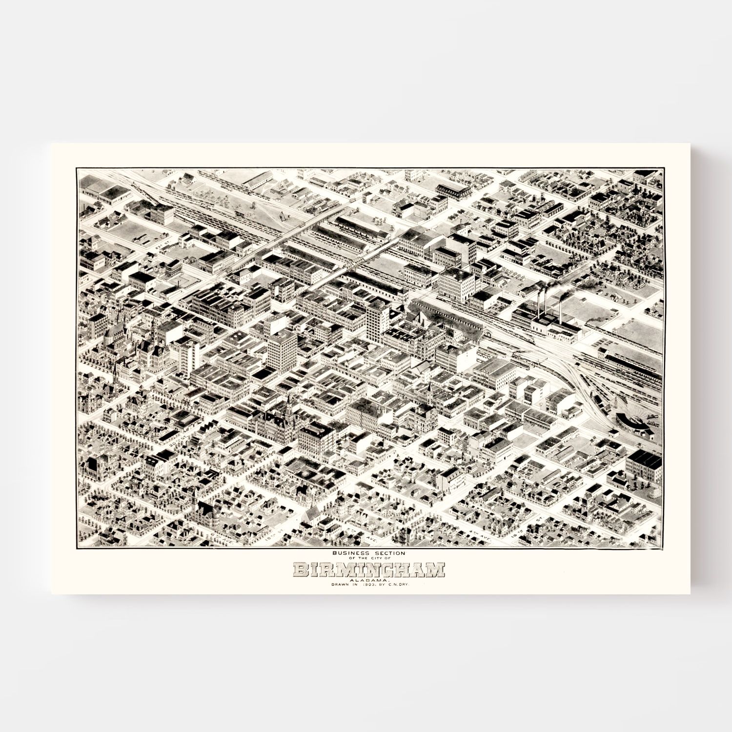 Vintage Map of Birmingham, Alabama 1903