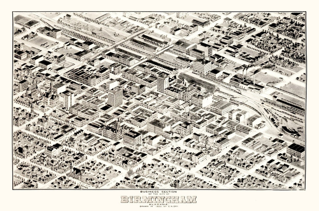 Vintage Map of Birmingham, Alabama 1903