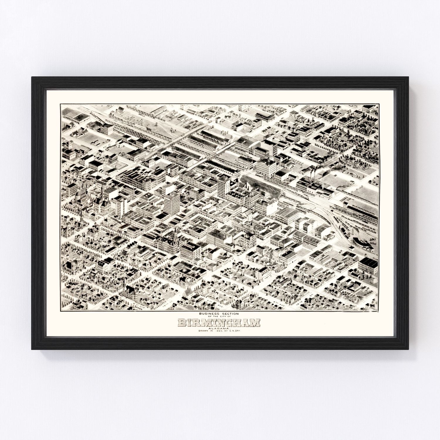 Vintage Map of Birmingham, Alabama 1903
