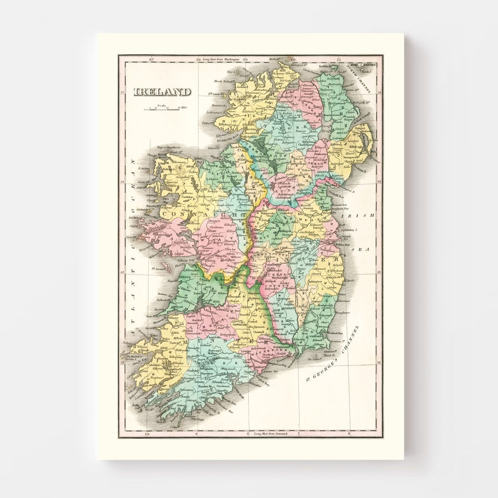 Vintage Map of Ireland 1827