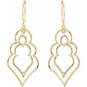 14K Yellow Gold 1/8 CTW Natural Diamond Earrings – image 2